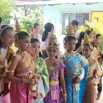 dressed kids at the activity performance